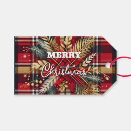 Elegant Red och Guld Festive Play Presentetikett