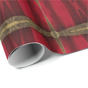 Elegant Red och Guld Mönster Presentpapper