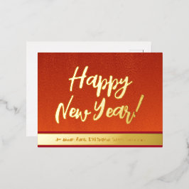 Elegant Red och Guld Script Gott nytt år