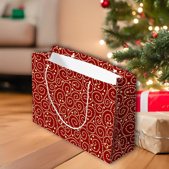 Elegant Red och Guld Swirls Mönster (Skapare uppladdad)