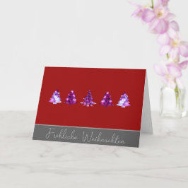 Elegant Red och rosa God jul träd Card Kort