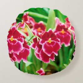 Elegant Red Orchid Rund Kudde