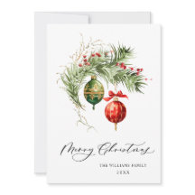 Elegant Red Ornament God jul Hälsning