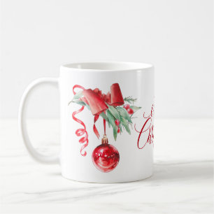 Elegant Red Ornament God jul Helgdag Kaffemugg