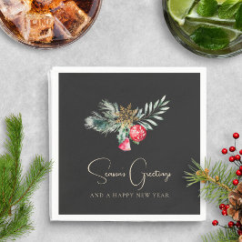 Elegant Red Ornament Guld Modern jul Party Pappersservett