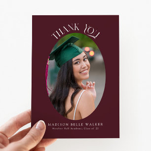 Elegant Red Oval Studenten Photo Tack Kort
