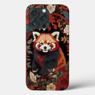 Elegant Red Panda William Morris Inspired Blommigt