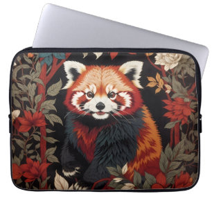 Elegant Red Panda William Morris Inspired Blommigt Laptop Fodral