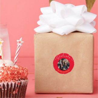 Elegant Red Photo Spain Graduated Runt Klistermärke