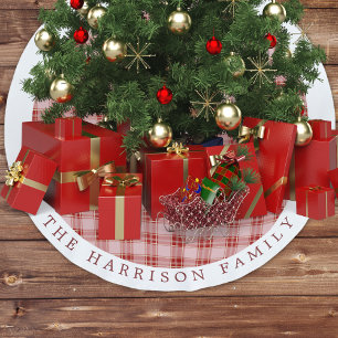 Elegant Red Play Personlig Julgransmatta Borstad Polyester