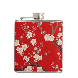 Elegant Red Plum-Blommar Fickplunta