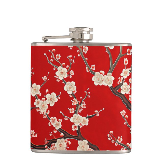 Elegant Red Plum-Blommar Fickplunta (Framsidan)