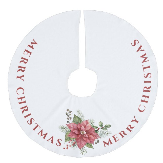 Elegant Red Poinsettia, God jul Julgransmatta Fusklinne (Framsidan)