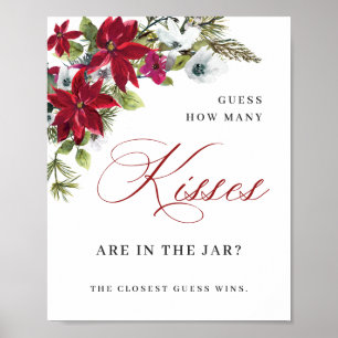 Elegant Red Poinsettia Jul Möhippa Poster