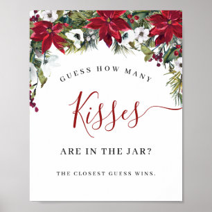 Elegant Red Poinsettia Jul Möhippa Poster