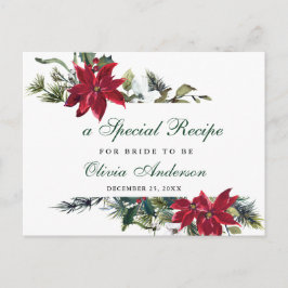 Elegant Red Poinsettia Möhippa Recept Card Vykort