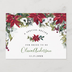 Elegant Red Poinsettia Möhippa Recept Card Vykort