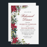 Elegant Red Poinsettia Watercolor REHEARSAL DINNER Inbjudningar<br><div class="desc">Create the perfect Wedding invite with this "REHEARSAL DINNER" template. 
 For further customization,  please click the "customize further" link and use our design tool to modify this template. 
 If you need help or matching items,  please contact me.</div>
