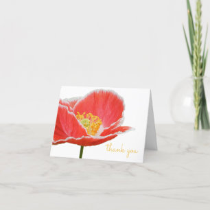 Elegant Red Poppy Blommigt Vår blommor Tack Kort