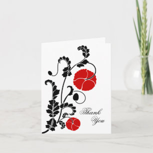 Elegant Red Poppy Tackkort Card