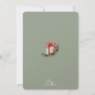 Elegant Red Ribbon Gift & Gräs Helgdag Design Tack Kort