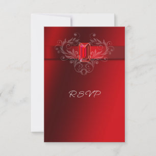 Elegant Red Ribbon Ruby Bröllop jul OSA Kort