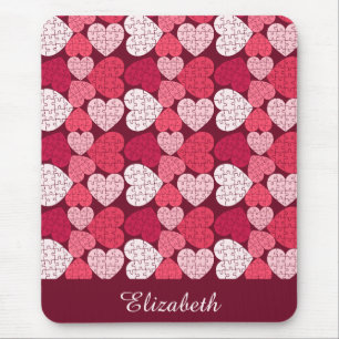 Elegant Red Rosa Jigszawa Puzzle Heart Mönster Nam Musmatta