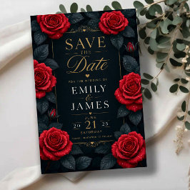 Elegant Red Rose Spara Datumet