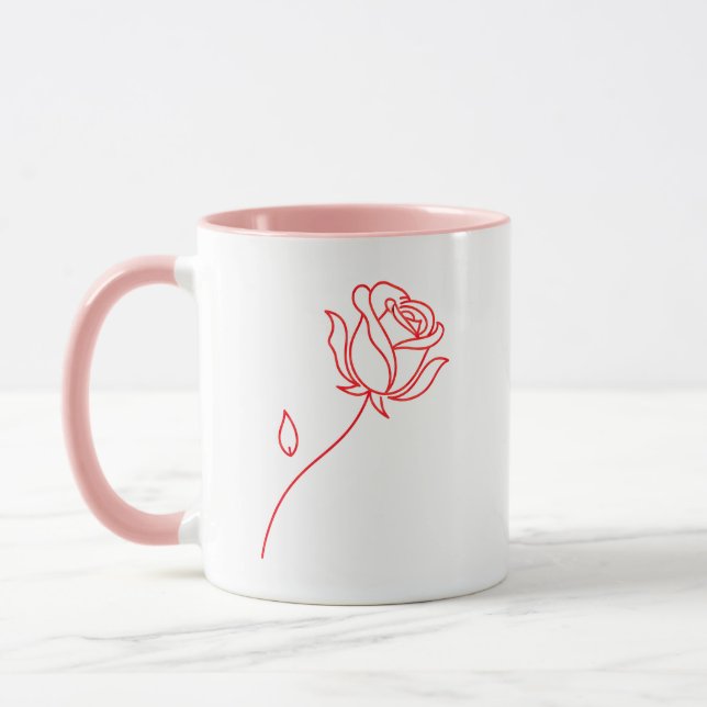 Elegant Red Rose Valentine's Day Coffee Mug Mugg (Vänster)