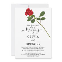 Elegant Red Rose wedding Invitation
