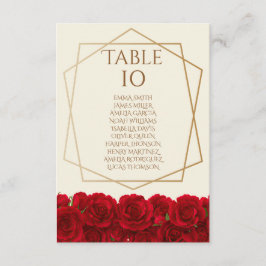 Elegant Red Roses and Gold Frame Cream Wedding Inbjudningar