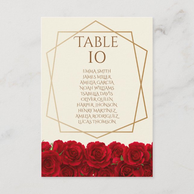 Elegant Red Roses and Gold Frame Cream Wedding Inbjudningar (Framsida)