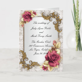 Elegant Red Roses Programkort Program