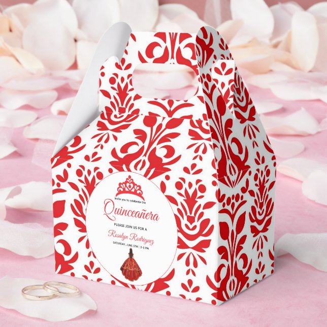 Elegant Red Royal Quinceañera Presentaskar (Bröllop)