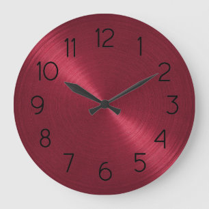 Elegant Red Sheen Stor Klocka