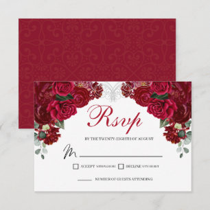 Elegant Red & Silver Blommigt OSA-hölje OSA Kort
