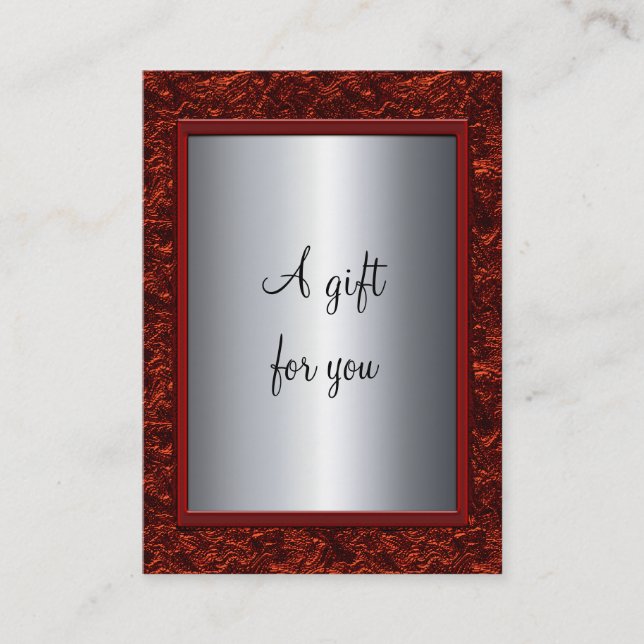 Elegant Red & Silver julgåsintyg Gi Rabattkort (Framsida)