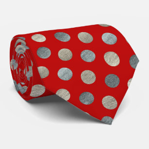 Elegant Red & Silver Polka Dot Modern jul Slips