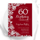Elegant Red Silver Ro 60:e Födelsedagsfesten Inbjudningar<br><div class="desc">Röda silver-blommigten 60:e födelsedagsfest inbjudan. Elegantens utformning med ro,  faux silver-folie och typsnitt för typsnitt. Trendig inbjudan-kortets perfekt för en snyggt kvinnlig dag firande. Kan anpassas till vilken ålder som helst. Skrivna Zazzle-inbjudningar eller digital utskrivbar mall för omedelbar nedladdning.</div>