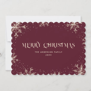 Elegant Red Snowflake Snö God jul Card Julkort
