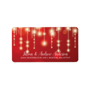 Elegant Red String Ljus Retur adressetikett