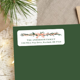 Elegant Red Stripe Bow-Returadressen Returadress Etikett