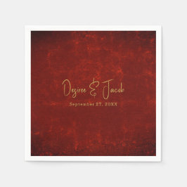 Elegant Red Struktur Land Guld Rustic Jul Pappersservett