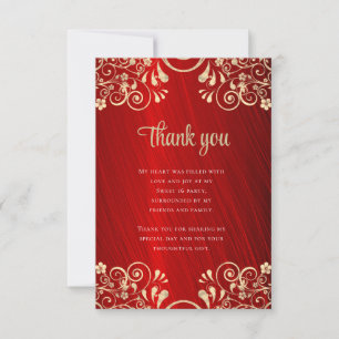 Elegant Red Sweet sixteen Photo Tack Kort