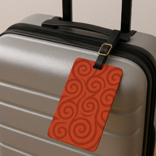 Elegant Red Swirls Bagagebricka