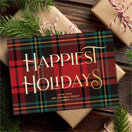 Elegant Red Tartan-julen, ej fotofoto Guld
