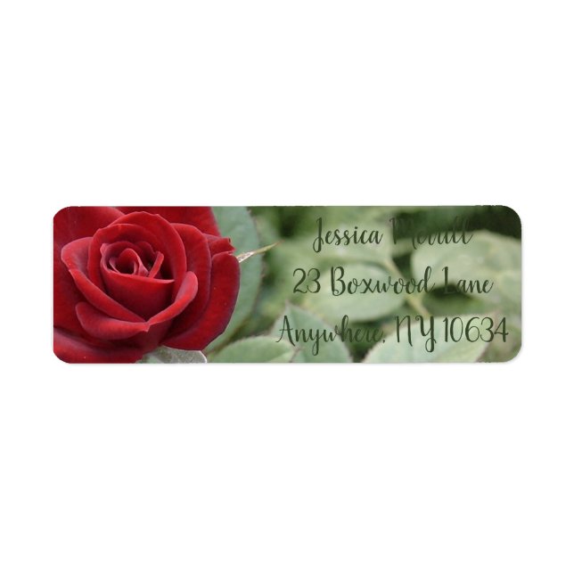 Elegant Red tea ro retur address label Returadress Etikett (Framsidan)