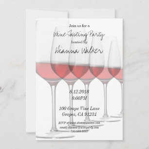 Elegant Red Vin Glass Inbjudningar