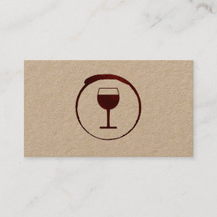 Elegant Red Vin Stain med glaset Vin Visitkort