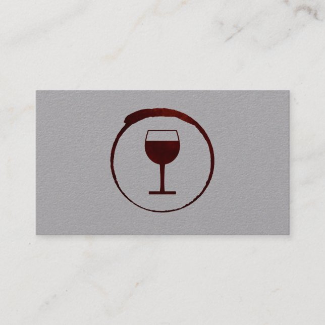 Elegant Red Vin Stain med glaset Vin Visitkort (Framsida)